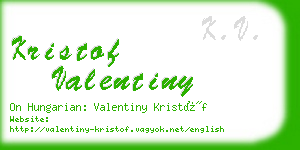 kristof valentiny business card